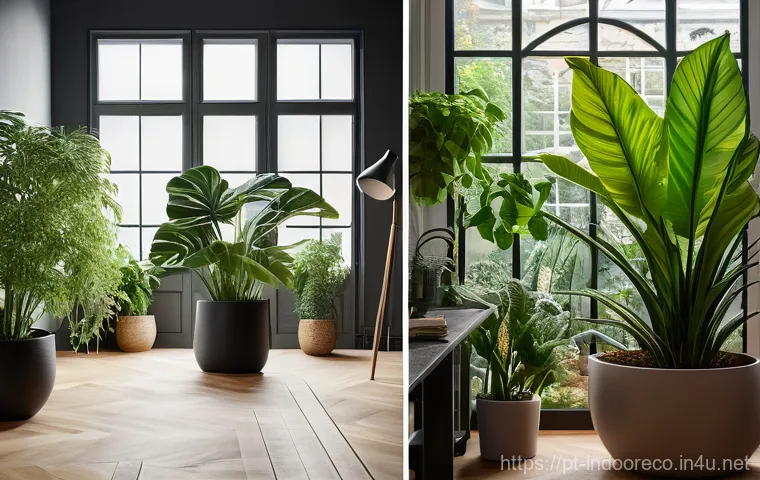 실내 식물 인테리어 - Here are three detailed image prompts in English, designed to be appropriate for a 15+ audience and ...