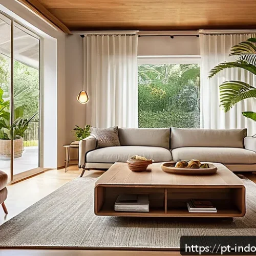 Home 30 스마트 홈과 실내 생태계 - A modern Brazilian living room featuring smart home automation: visible smart sensors on walls and c...